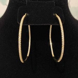 Hayoso 14k Gold Over Sterling Silver Cubic Zirconia Hoop Earrings